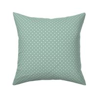 Blue Green and White Polka Dots - Very Very Small Scale