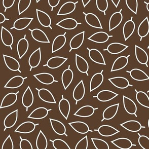 Chocolate Brown & White Multi Directional Leaves