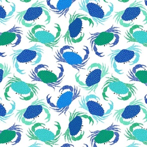 Tossed crabs - blue and green