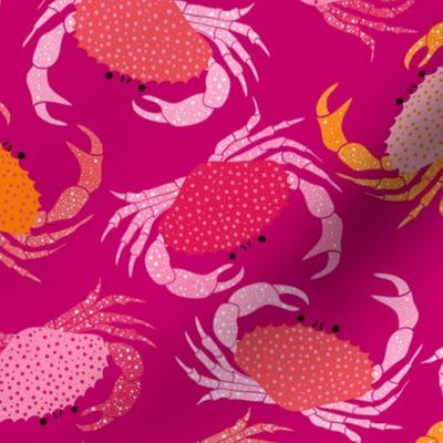 Tossed crabs - dark pink