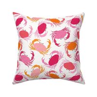 Tossed crabs - pink and orange