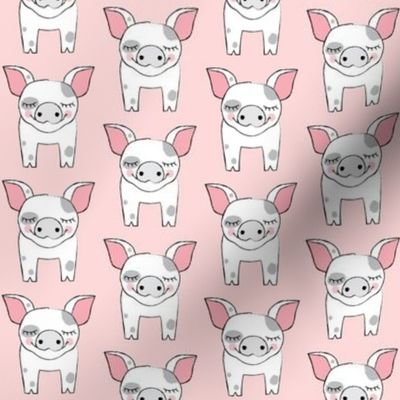 spotted pigs on pink