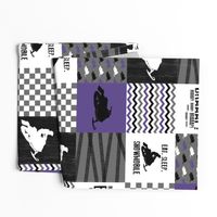 Eat Sleep Snowmobile//Purple - Wholecloth Cheater Quilt 