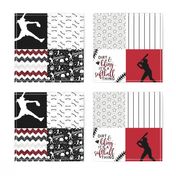 Softball//Dirt & Bling//Red - Wholecloth Cheater Quilt