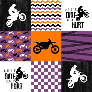 Custom - Motocross//A little Dirt Never Hurt//813 - Wholecloth Cheater Quilt