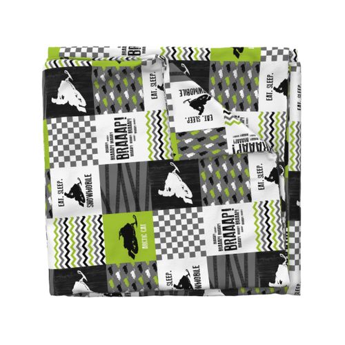 Eat Sleep Snowmobile//Arctic Cat - Wholecloth Cheater Quilt