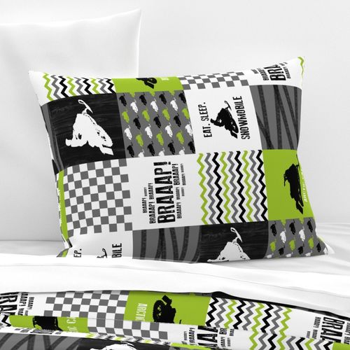 Eat Sleep Snowmobile//Arctic Cat - Wholecloth Cheater Quilt