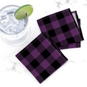 1 inch Black & Plum Buffalo Plaid