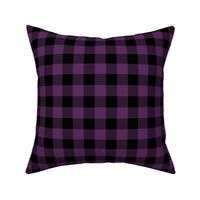 1 inch Black & Plum Buffalo Plaid