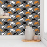 Motocross//Dirtbikes - Orange on Grey