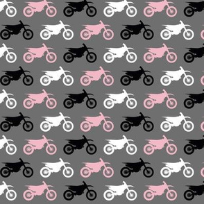 Motocross/Dirtbikes - Pink on Grey