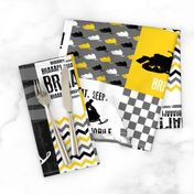 Eat Sleep Snowmobile//Yellow//BRP - Wholecloth Cheater Quilt 