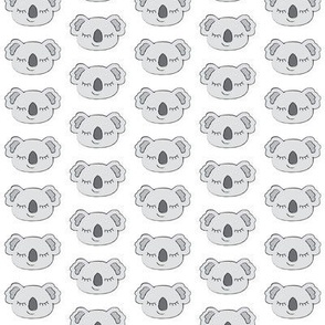 small symmetrical koala bear faces on white