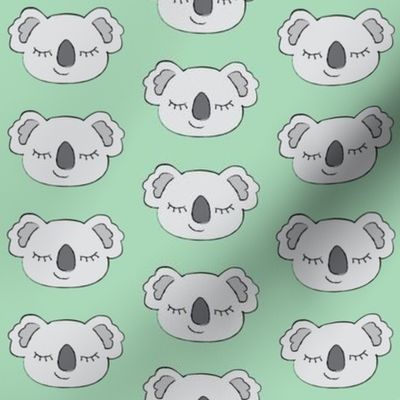 symmetrical koala bear faces on mint