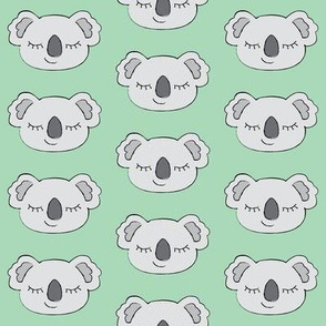 symmetrical koala bear faces on mint