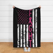 Fight//Breast Cancer//US Flag - 2 Yard Layout (MINKY)