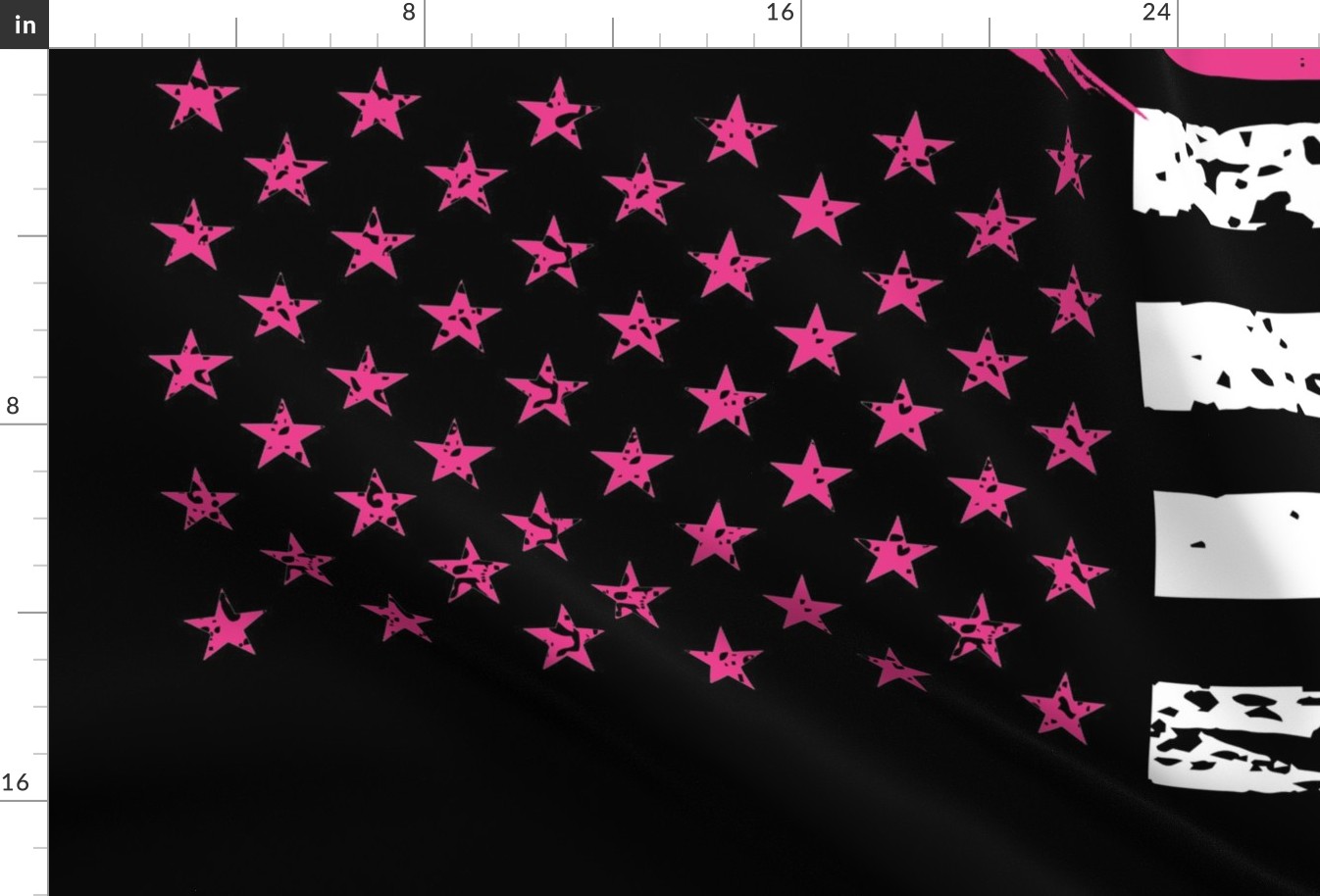 Fight//Breast Cancer//US Flag - 1 Yard Lay out (Minky)