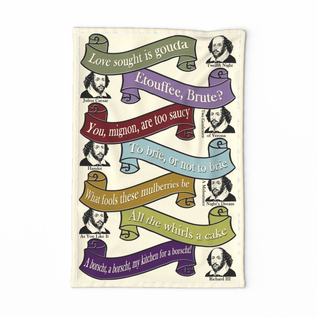 Shakespeare-in-the-Kitchen Pun Tea Towel