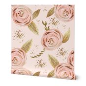 Romantic blush floral roses multi gold glitter medium