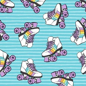 roller skates - blue stripes