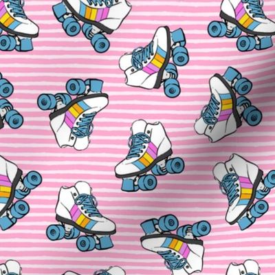 roller skates - pink stripes