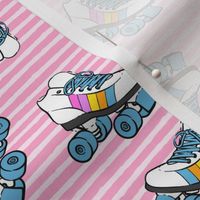 roller skates - pink stripes