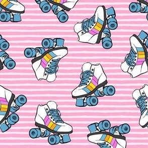 roller skates - pink stripes