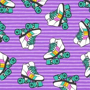 roller skates - purple stripes