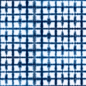 Shibori Squares 2 - small, blue