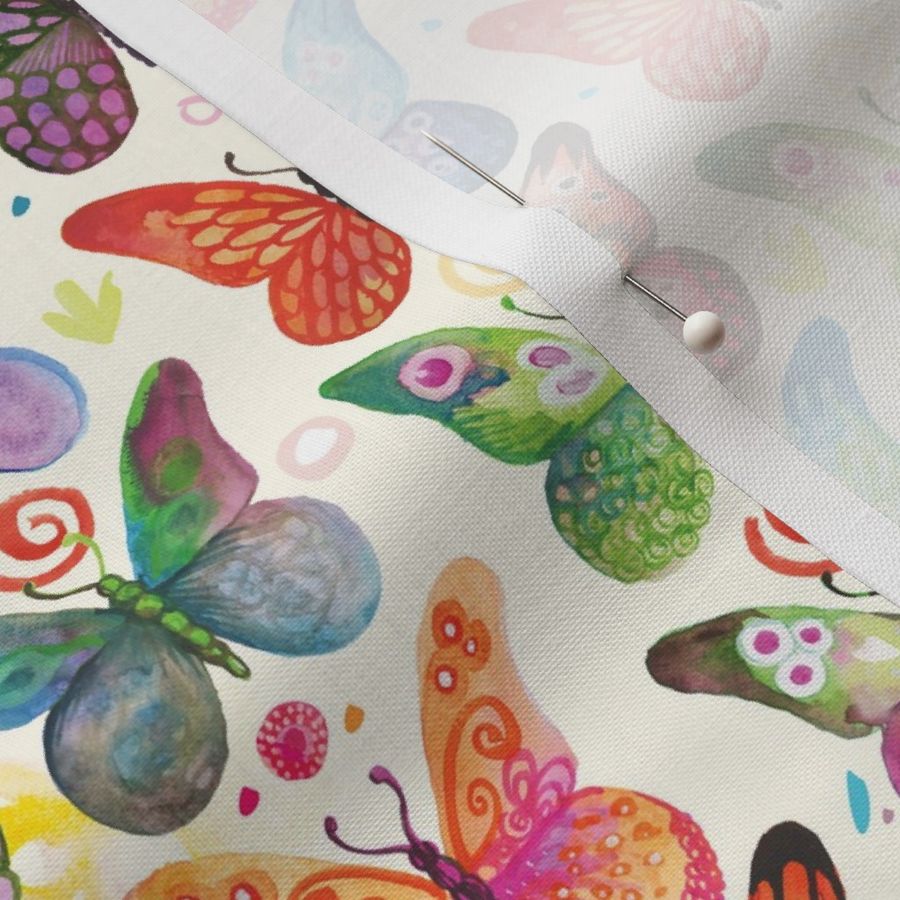 Colorful butterflies | small Fabric | Spoonflower