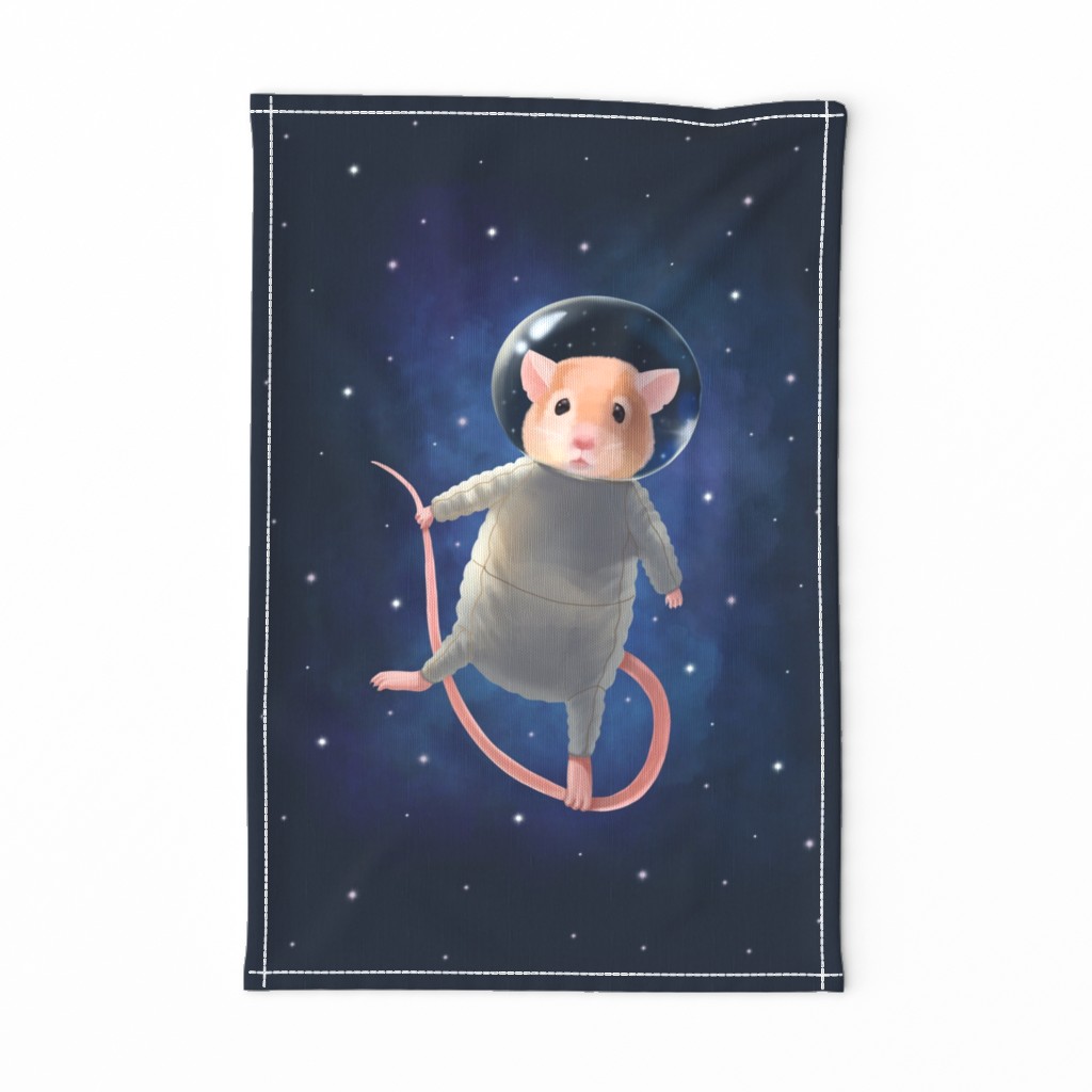 Mouse astronaut tea towel