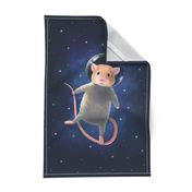 Mouse astronaut tea towel