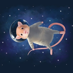 Mouse astronaut tea towel