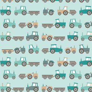 tractors on green
