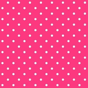 Fuchsia Pink and White Polka Dots // Very Small Scale - 450 DPI