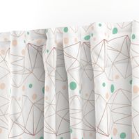 Peach mint geometric and dotted pattern