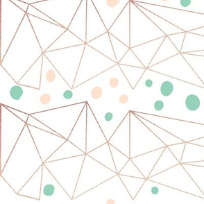 Peach mint geometric and dotted pattern