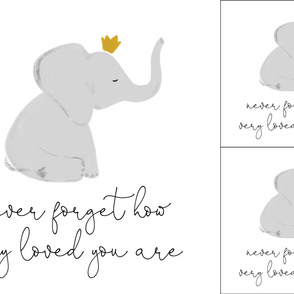 1 blanket + 2 loveys: never forget how very loved you are elephant with crown