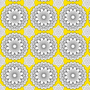 Mandalaflower on yellow