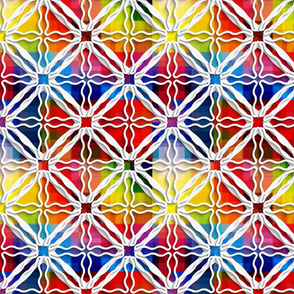 3D Mosaic Tile over Rainbow