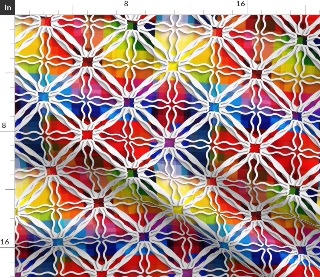 3D Mosaic Tile over Rainbow