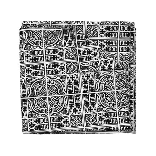 Gothic Mosaic Tile Black and White