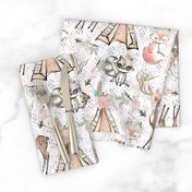 Boho Forest friends confetti on white