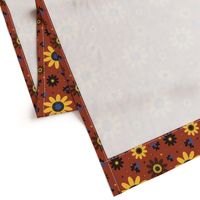 Retro Fall 60's Sunflower Floral