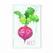 You Make My Heart Beet tea towel