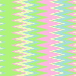 pastel color chevron zigzag stripes with lime green pink yellow & blue