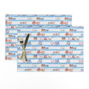 soft Kitty Cats bedtime baby Blue watercolor stripe