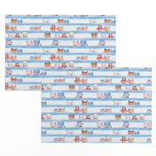 soft Kitty Cats bedtime baby Blue watercolor stripe