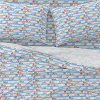 soft Kitty Cats bedtime baby Blue watercolor stripe