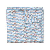 soft Kitty Cats bedtime baby Blue watercolor stripe